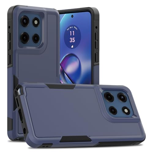 for Moto G Stylus 2025/2026 Case: Dual Layer Protective Heavy Duty Cell Phone Cover Shockproof Rugged with Screen Protector - Military Protection Bumper Tough - for G Stylus 2025/2026, Navy Blue - color: Navy Blue (PC) + Black (TPU)