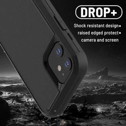 X-belmox Heavy Duty Case for iPhone 12/12 Pro with Screen Protector (Black) | 3-Layers Military Grade Drop Protection Phone Case, Shockproof Rugged Case Cover for iPhone 12/12 Pro 6.1 Inch - color: Black