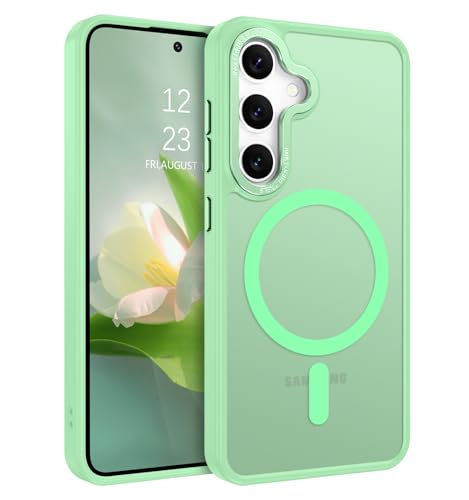 BENTOBEN Magnetic for Samsung Galaxy S24 Plus Case [Compatible with Magsafe] Translucent Matte Slim Fit Shockproof Anti-Yellow Women Men Protective Phone Cover for Galaxy S24 Plus 6.7", Matcha Green - color: Matcha Green