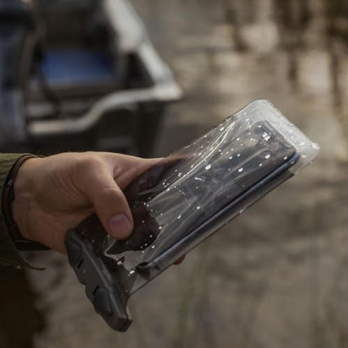 Aquapac Waterproof Phone Case, Medium, Grey | iPhone and Android, Made in The UK, Hiking, Mountain Biking, Running Accessory, Floating, IPX8 certified to 30 ft deep. - color: Gray, size: Medium