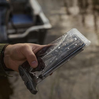 Aquapac Waterproof Phone Case, Medium, Grey | iPhone and Android, Made in The UK, Hiking, Mountain Biking, Running Accessory, Floating, IPX8 certified to 30 ft deep. - color: Gray, size: Medium