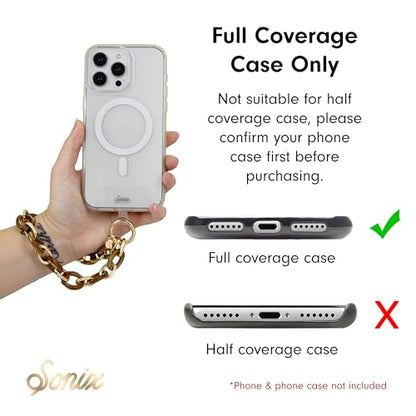 Sonix Phone Wristlet - Detachable Universal Smartphone Wrist Strap, Hands-Free Lanyard Cellphone Bracelet with Tether Tab - color: Brown Marble