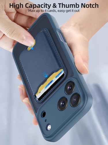 TopMade for iPhone 17 Pro Max Case with Mag-Safe Wallet, 4 Cards Holder - color: Blue, size: iPhone 17 Pro Max