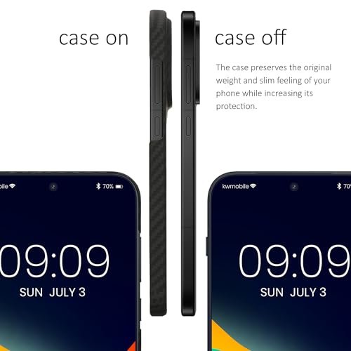kalibri Aramid Fiber Case Compatible with OnePlus 15 - Case Super Slim Strong Protective Phone Cover - Black Matte - size: 15