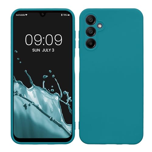 kwmobile Case Compatible with Samsung Galaxy A14 5G Case - Protective Slim TPU Phone Cover - Soft Matte Finish - Teal Matte - color: teal matte, size: Galaxy A14 5G
