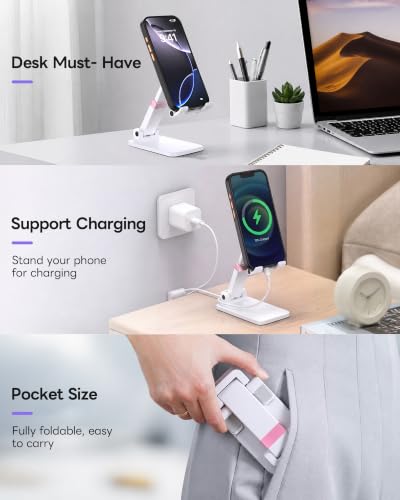 Cell Phone Stand Cute Mobile Holder For iPhone Desk Office Accessories - color: 01-White