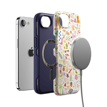 Casely iPhone 16e Case | All The Fun Things | Fun on Weekdays | Bold Protective Design | Compatible with MagSafe - color: All the Fun Things | Fun on Weekdays