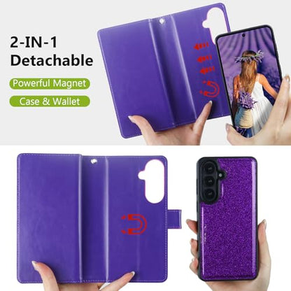 Varikke for Samsung Galaxy S26 Wallet Case Magnetic Detachable, Deep Purple - color: Dark Purple, size: Galaxy S26 6.3"