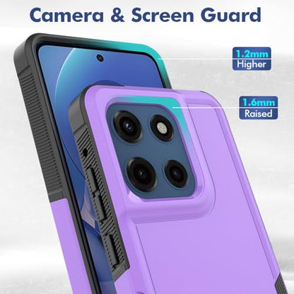 for Moto G Stylus 2025/2026 Case: Dual Layer Protective Heavy Duty Cell Phone Cover Shockproof Rugged with Screen Protector - Military Protection Bumper Tough - for G Stylus 2025/2026, Purple - color: Purple (PC) + Black (TPU)