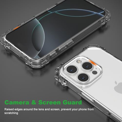 for iPhone 16 Pro Crystal Clear Case with Detachable Adjustable Crossbody Strap, Slim Fit Shockproof Protective Phone Case with Anti-Lost Shoulder Neck Lanyard 6.3" 2024 - size: iPhone 16 Pro