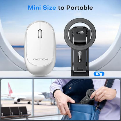 OMOTON TP03 [Ultra-Slim] 360° Rotating for MagSafe Tripod Stand with Hook - color: 1-Black