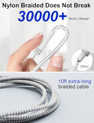 100W Multi Charger Cable for Samsung Galaxy Watch Ultra/Classic/8/7/6/5-4-in-1 10ft Galaxy Watch Charger Multi Charging Cable with USB C, Lightning & Micro USB for Samsung Watch and Multiple Devices