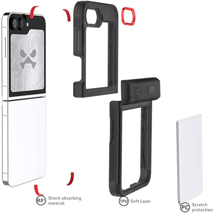 Ghostek Covert Clear Galaxy Z Flip 6 Case with Built-in Kickstand and Full Hinge Protection Shockproof Protective Phone Cover Designed for 2024 Samsung Galaxy Z Flip6 (6.7") (Smoke) - color: Smoke, size: Galaxy Z Flip 6