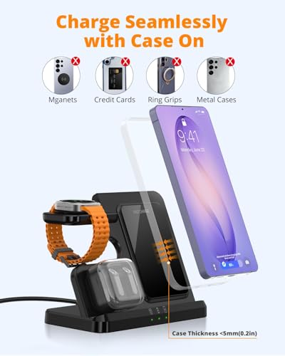 15W Qi-Certified 3-in-1 Wireless Charger for Samsung