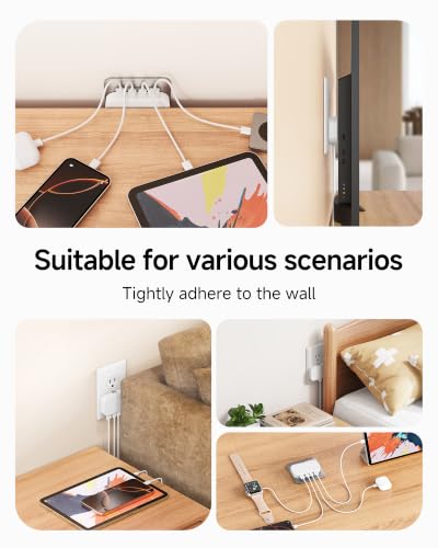 Flat USB Wall Plug, 4 Ports Foldable Charger Block (2 USB-C) - size: PD17W (2A+2C)