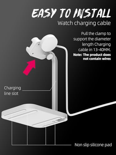 Universal Smart Watch Dock, Adjustable Telescopic Charging Stand - color: White Universal Watch Bracket