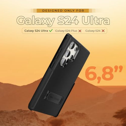 MOTIVE for Samsung Galaxy S24 Ultra Case with Belt Clip and Stand | 6.8" | Case & Holster, MagSafe compatible, built-in Kickstand Horizontal, 360° rotating belt clip, slim low-profile fit - size: s24 Ultra