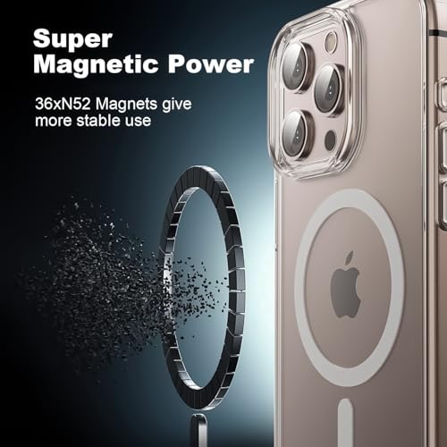 Privacy Case for iPhone 16 Pro,Magnetic iPhone 16 Pro Phone Case Clear with Privacy Screen Protector & Camera Protector [Compatible with MagSafe] Shockproof Slim Cover for iPhone 16Pro - size: iPhone 16 Pro
