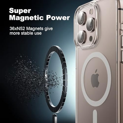Privacy Case for iPhone 16 Pro,Magnetic iPhone 16 Pro Phone Case Clear with Privacy Screen Protector & Camera Protector [Compatible with MagSafe] Shockproof Slim Cover for iPhone 16Pro - size: iPhone 16 Pro