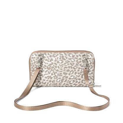 Baggallini Rfid Phone Wallet Crossbody - color: Mocha Cheetah Print