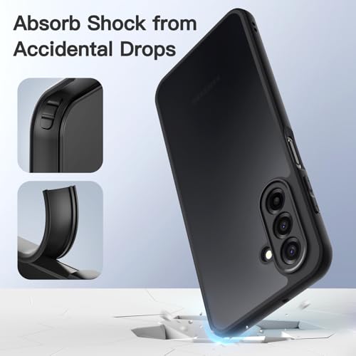 JETech Matte Case for Samsung Galaxy A17, Black | Military-Grade Protection, Frosted Matte Back, Anti-Fingerprint Finish, Shockproof Design - color: Black