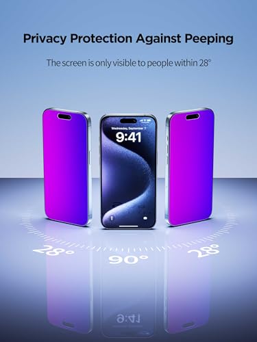 PDDKISS Compatible for iPhone 16 Plus Privacy Screen Protector - size: for iPhone 16 Plus - 6.7 inch