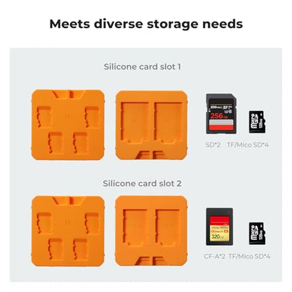 K&F CONCEPT 12 Slots Memory Card Case, Removable Card Slots - size: For 8 Micro SD(TF)+2 SD+2 CF