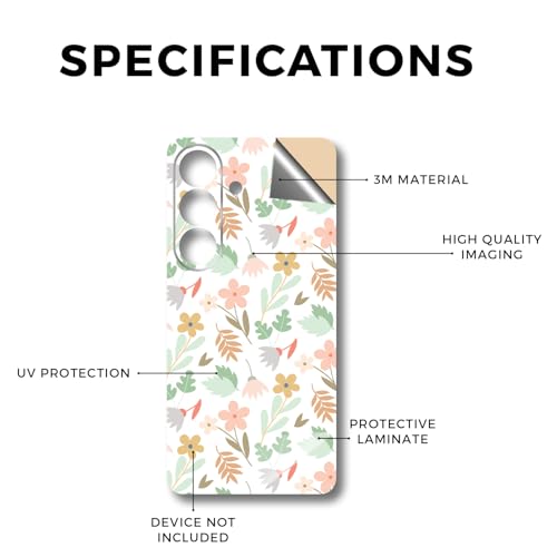 Phone Skin Compatible with Samsung Galaxy S26 - Neutral Flowers - Premium 3M Vinyl Protective Wrap Decal Cover - Easy to Apply | Crafted in the USA by MightySkins - color: Neutral Flowers, size: Galaxy S26 (Back Wrap), style: Matte Finish