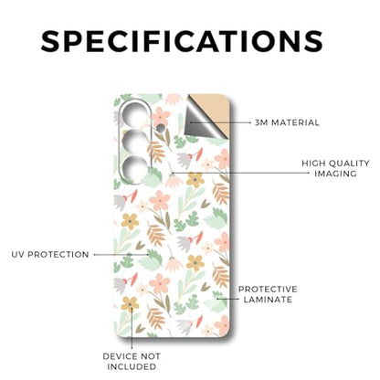 Phone Skin Compatible with Samsung Galaxy S26 - Neutral Flowers - Premium 3M Vinyl Protective Wrap Decal Cover - Easy to Apply | Crafted in the USA by MightySkins - color: Neutral Flowers, size: Galaxy S26 (Back Wrap), style: Matte Finish