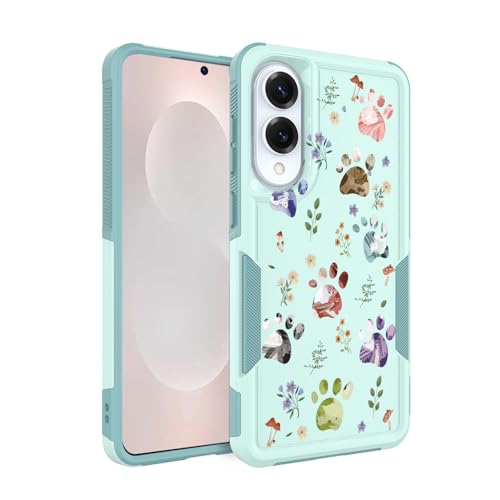 for Samsung Galaxy S25 Edge Case: Cute Flowers Floral Design for Girls Women Slim Soft TPU Bumper Shockproof Silicone Cell Phone Cover (Dog Paw/Garden) - color: Dog Paw/Garden, size: for Galaxy S25 Edge