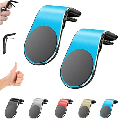 Phone Holder, Magnetic Phone Holder for Car, Mobile Phone Navigation Magnetic Bracket, 360° Adjustable Hands Phone Stand, Secure Clip-On Air Vent Phones Cradle for Driving - color: Blue*2