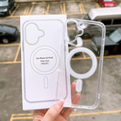 I&H for iPhone 16 Plus 6.7 inch Case Crystal Clear Non-Yellowing, Shockproof, Anti-Scratch, Transparent Hard Back Cover with Soft Bumper - size: For iPhone 16 Plus