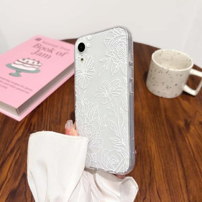 NITITOP Compatible for iPhone 17 Case Cute Clear Floral Flower - White | for Girls Women , Girly , Aesthetic , Soft TPU , Full Camera Lens , Protective , Shockproof Phone Cover - color: White