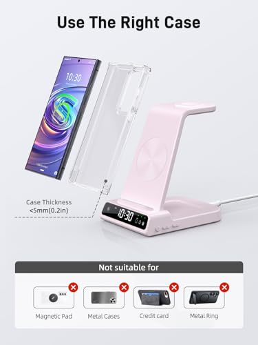 Wireless Charger for Samsung, Android Charger for Samsung Galaxy S25 Ultra - color: Pink