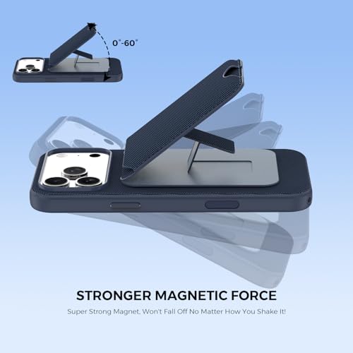 for MagSafe Wallet with Stand, Magnetic Phone Case Set, RFID Blocking, Slim Detachable Stand Card Holder, Tech Fabric for iPhone 17 Pro Max (Blue (Case+ Card Holder), iPhone 17 Pro Max) - color: Blue (Case+ Card Holder)