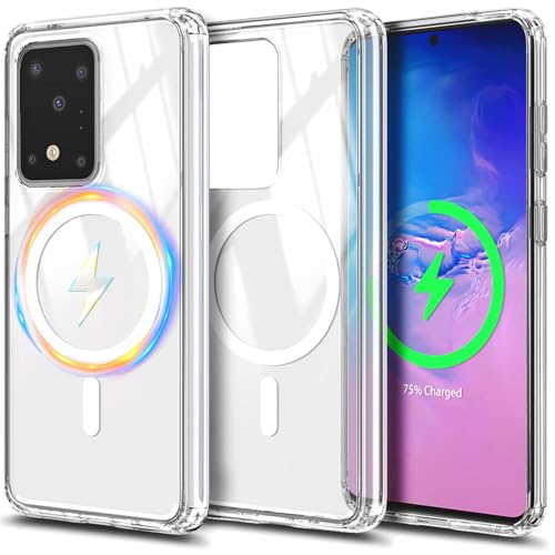 YZB Magnetic for Samsung Galaxy S20 Ultra Case, Clear | Compatible with MagSafe | Slim Fit Lightweight Shockproof, Military-Grade Protection, Yellowing Resistant Scratch-Resistant Back - color: Crystal Clear, size: Galaxy S20 Ultra