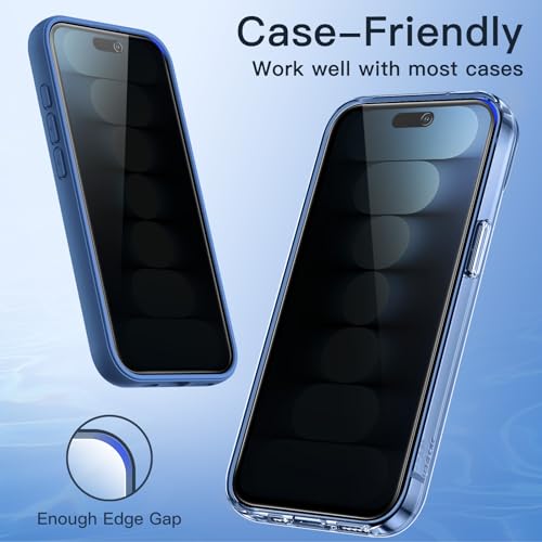 JETech Privacy Screen Protector for iPhone 15 Plus, 2-Pack - size: iPhone 15 Plus