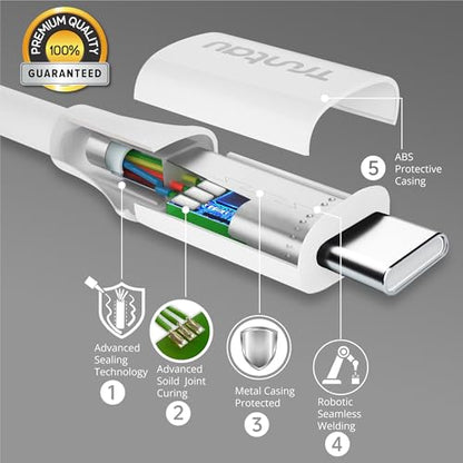 3FT USB A to USB C Cable, 60W Fast Charging, Compatible with iPhone 17/17 Pro Max/16/16e/16 Plus/15 Pro Max, Samsung Galaxy S24/S23/S22/S21 Ultra, Google Pixel, iPad Gen 4/5/6, CarPlay, White - color: White, size: 3FT A to C
