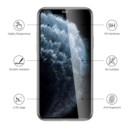 3 Pack Tempered Glass Screen Protector for iPhone 11 Pro Max/iPhone Xs Max, 9H Hardness, Scratch Resistant, HD Clear, Case Friendly, Bubble-Free, Easy Install - size: iPhone 11 Pro Max/iPhone Xs Max