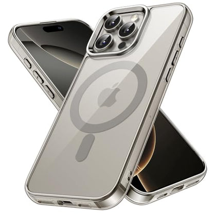 JETech Magnetic Case for iPhone 16 Pro 6.3-Inch Compatible with MagSafe, Shockproof Phone Bumper Cover, Anti-Scratch Clear Back (Natural Titanium) - color: Natural Titanium, size: iPhone 16 Pro
