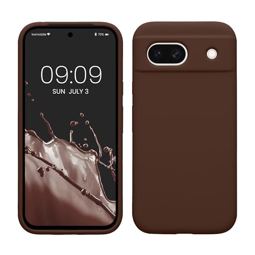 kwmobile Case Compatible with Google Pixel 8a Case - TPU Silicone Phone Cover with Soft Finish - Chocolate - color: Chocolate, size: Pixel 8a