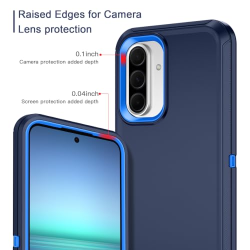 I-HONVA for Samsung Galaxy A37 5G Case Shockproof Dust/Drop Proof 3-Layer Full Body Protection [Without Screen Protector] Rugged Heavy Duty Cover Case for Galaxy A37 5G,Navy Blue - color: Navy Blue