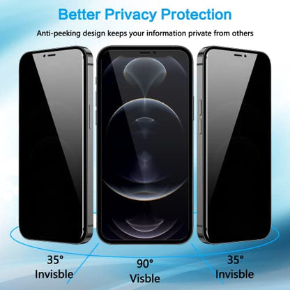 2 Pack Privacy Screen iPhone 12 Pro Max Tempered Glass Privacy Screen Protector for iPhone 12 Pro Max, Anti-Spy, Shatterproof, Full Edge Coverage, Bubble Free, Touch Sensitive, Easy Installation - size: iPhone 12 Pro Max -6.7Inch