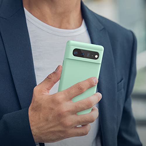 Amzpas Silicone Phone Case Compatible with Google Pixel 6, Soft Protective Smart Phone Case for Women Men, Durable Anti-Scratch Shockproof Phone Cover Cyan - color: Cyan