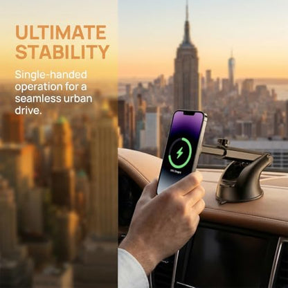 15W Car Mount Charger, Magnetic Wireless Suction Cup Vehicle Dashboard Cell Phone Holder with Air Vent Clip, Automotive Interior Windshield Smartphone Charger Mount, Universal Fit (Style C) - color: Style C