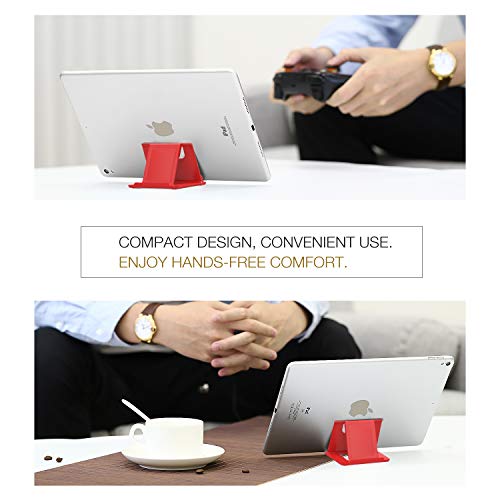 MoKo 2 Pack Cell Phone Stand for Desk, Tablet Stand for 4"-11" Devices - color: Black + Red