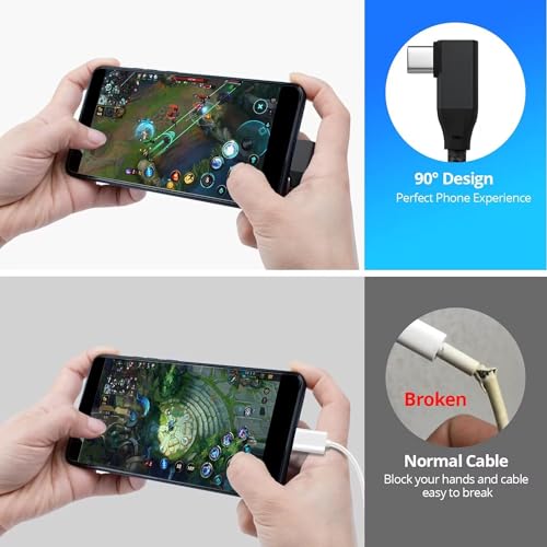 USB C Right Angle Cable 100W 6.6ft, 4K Video USB C 3.2 Gen2x2 Data Cable - color: Black, size: 6.6FT