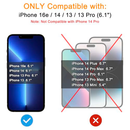 TECHO Privacy Screen Protector Compatible with iPhone 16e / iPhone 14 / iPhone 13 / iPhone 13 Pro Tempered Glass Film (Edge to Edge Full Coverage) (Anti Spy) (Case Friendly) (2 PACK) (6.1 inch)