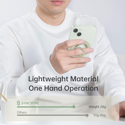 SYNCWIRE for MagSafe Phone Grip, Magnetic Phone Ring Holder - color: Light Yellow