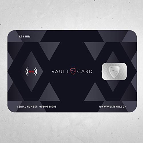 VAULTCARD RFID Blocking Card, NFC Jamming, Protects Wallet and Passport | Vaultskin Patented Multi-Card Defense, superior military-grade 13.56 MHz signal blocker, no battery or credit sleeves needed